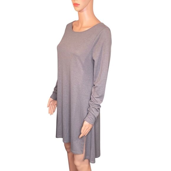 Lisa Rinna Collection Beige Tee Shirt Dress Knee Length Flowy Womens Size Small - Picture 2 of 5